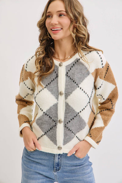 Argle Pattern Cardigan