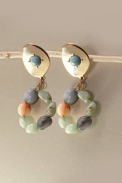 Natural Stone Beaded Earrings