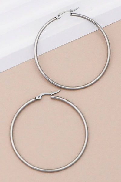Tarnish-Resistant Waterproof Stainless Steel Hoop Earrings