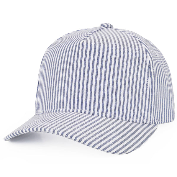 Stripe Pattern Criss-Cross Ponytail Trucker Hat