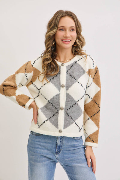 Argle Pattern Cardigan