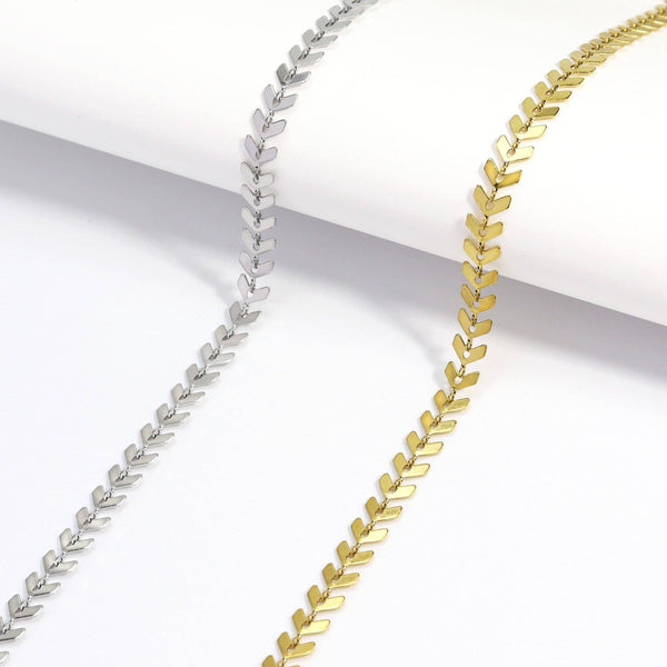 Stainless Steel Chevron Chain Necklace