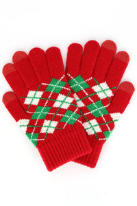 Smart Touch Argyle Gloves