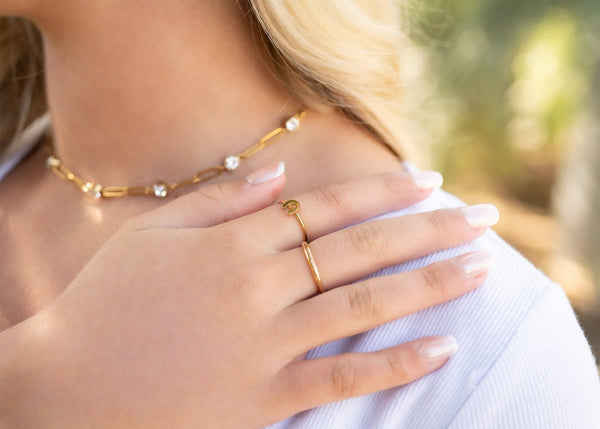 Rhinestone Paperclip Chain Necklace