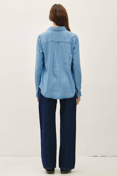 Tencel Button Down in Light Wash