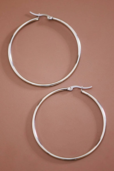 Tarnish-Resistant Waterproof Stainless Steel Hoop Earrings