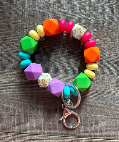 Colorful Rainbow Wristlet Keychain