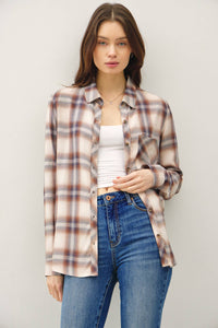 Caramel Plaid Button Down