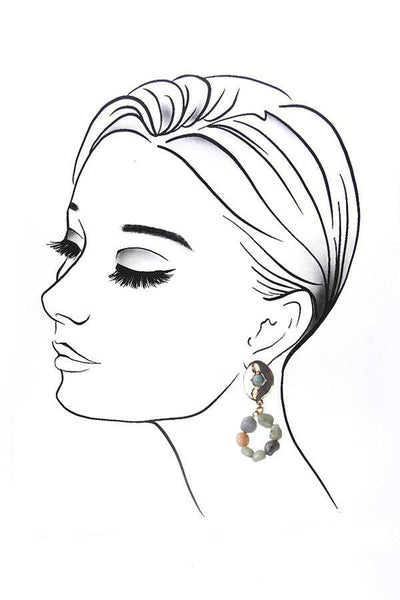 Natural Stone Beaded Earrings