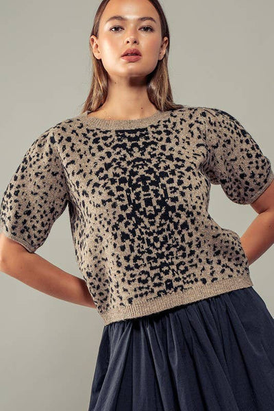 Animal Short Sleeve Sweater