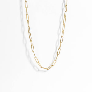 Gold PVD Paperclip Chain Necklace
