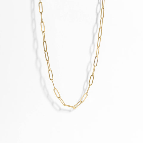 Gold PVD Paperclip Chain Necklace