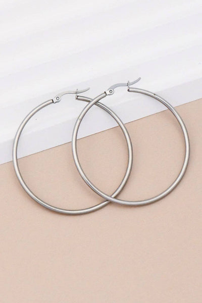 Tarnish-Resistant Waterproof Stainless Steel Hoop Earrings
