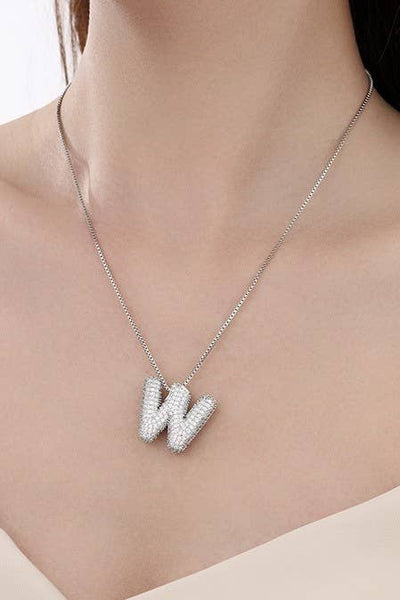 Rhinestone Bubble Initial Necklace