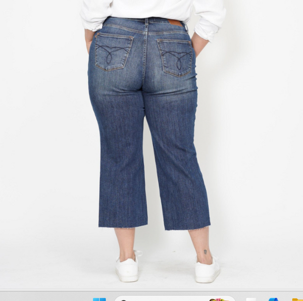 Plus Judy Blue High Waist Crop Wide Leg