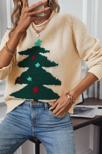 Christmas Tree Sweater in Ivory