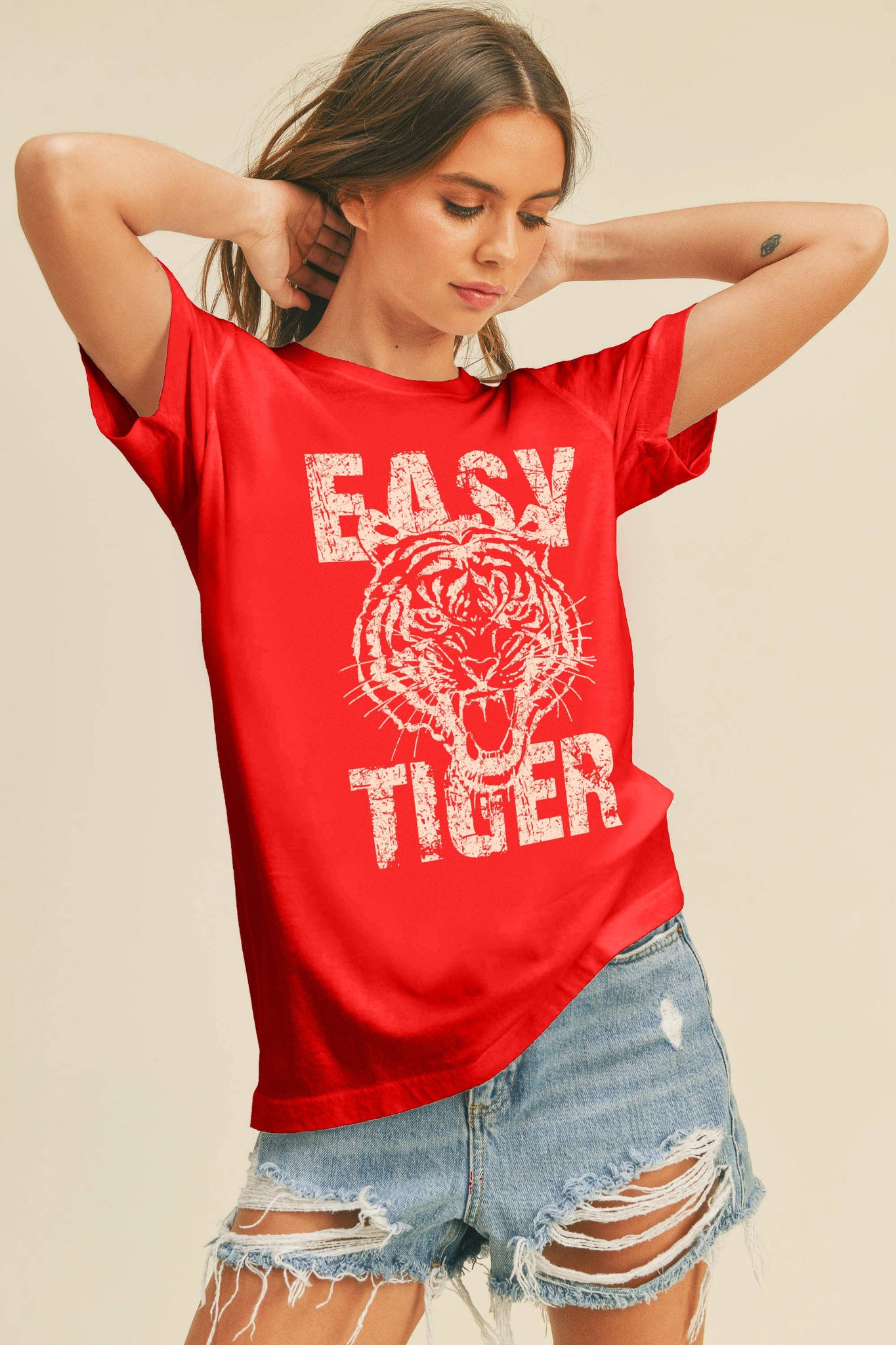 Easy Tiger Graphic Tee in Red