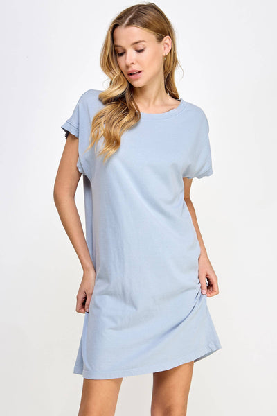Lake Life Mineral Washed Mini Dress in Vintage Ocean