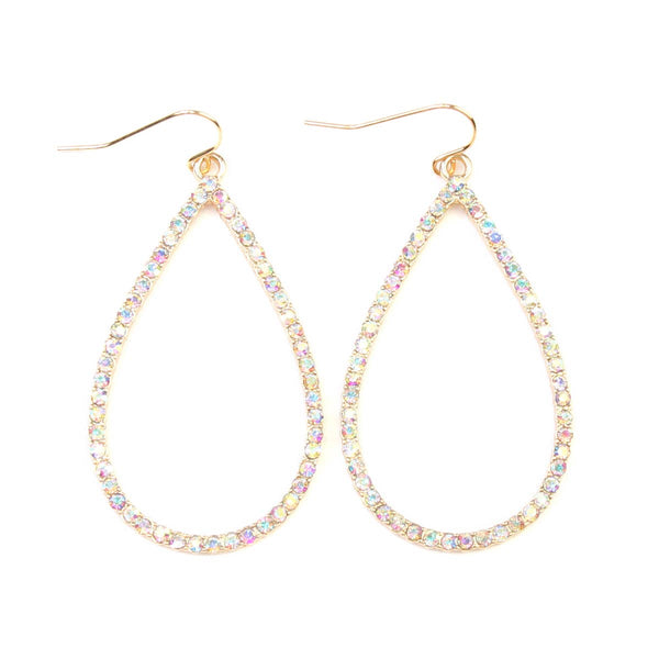 Rhinestone Teardrop Hook Earrings