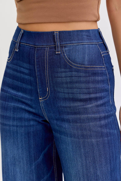 Comfort Pull-On Wide Leg Denim