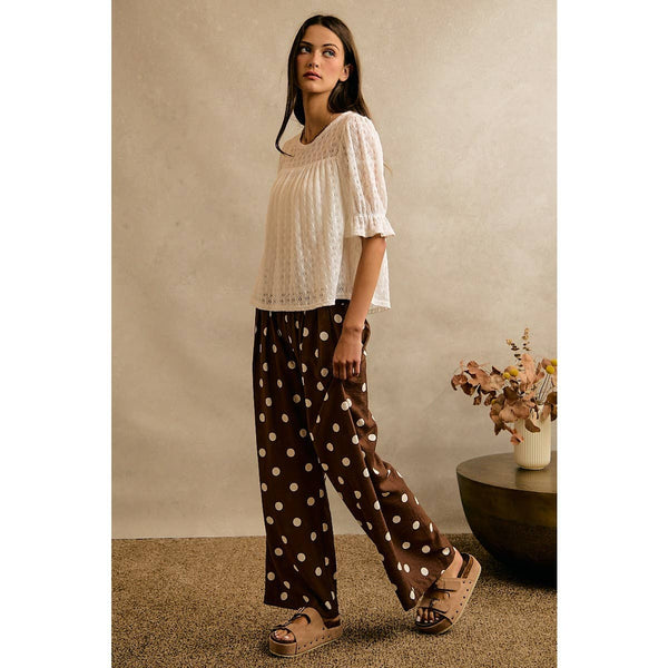 Crochet Knit Top in Ivory