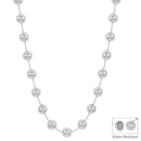 Water Resistant 12MM Silver Necklace with Magnetic Clasp