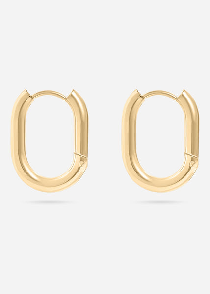Hypoallergenic Oval Huggie Earrings