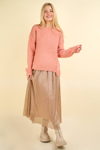 Fuzzy Feeling Oversized Sweater in Pink