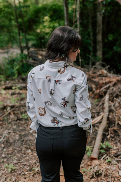 Yee Haw Pearl Snap Button Down Shirt