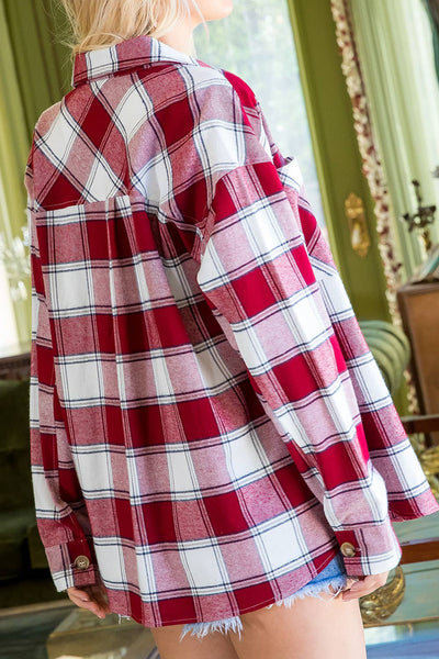 Classic Plaid Button Down in Red