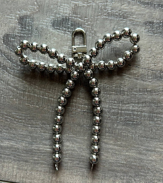 Beaded Bow Purse Charm