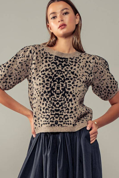 Animal Short Sleeve Sweater