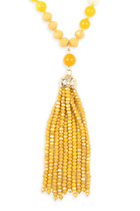 Beaded Tassel Pendant Necklace