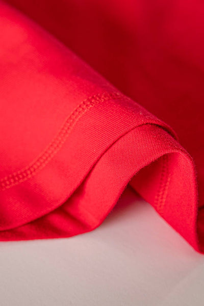 Oversized Half Sleeve Striped Block Top in Red