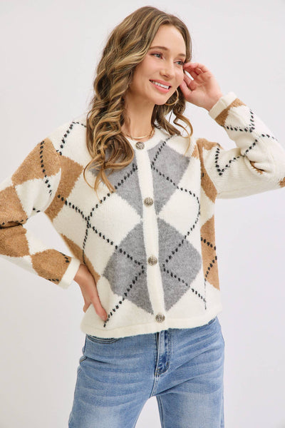 Argle Pattern Cardigan