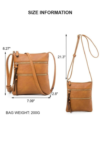 Triple Zipper Crossbody