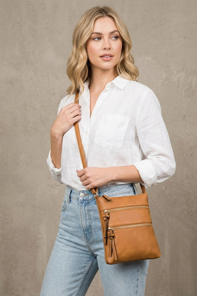 Triple Zipper Crossbody