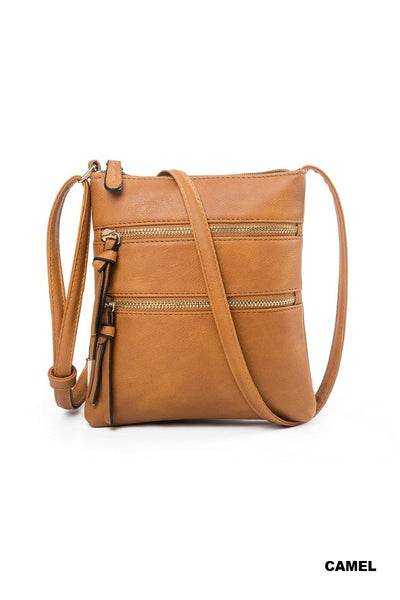 Triple Zipper Crossbody