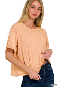 Acid Wash Tee in Brush