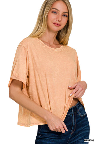 Acid Wash Tee in Brush
