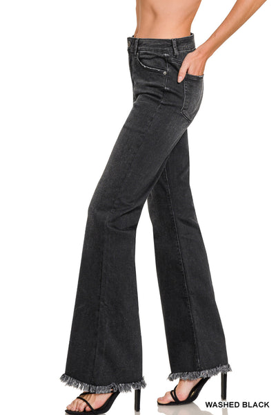 Bootcut/Flare Stretch Washed Black Denim