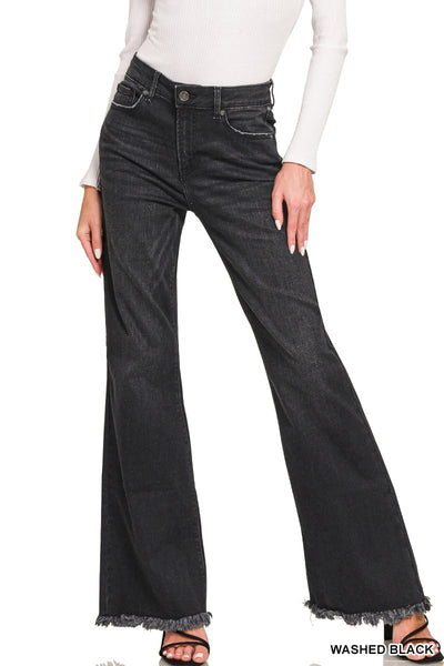 Bootcut/Flare Stretch Washed Black Denim