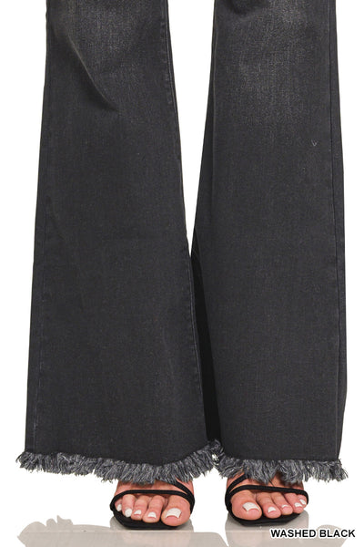 Bootcut/Flare Stretch Washed Black Denim