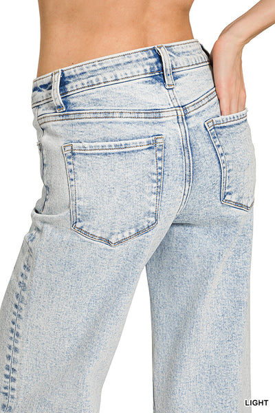 Light Wash Wide Leg Denim from Zenana
