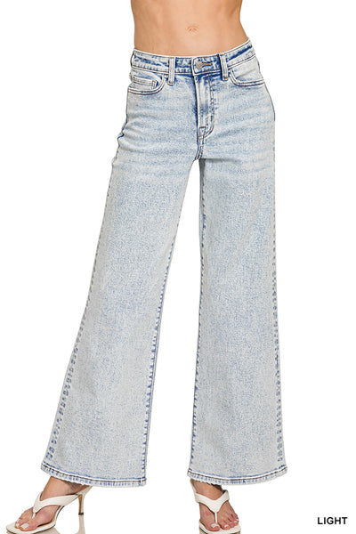Light Wash Wide Leg Denim from Zenana