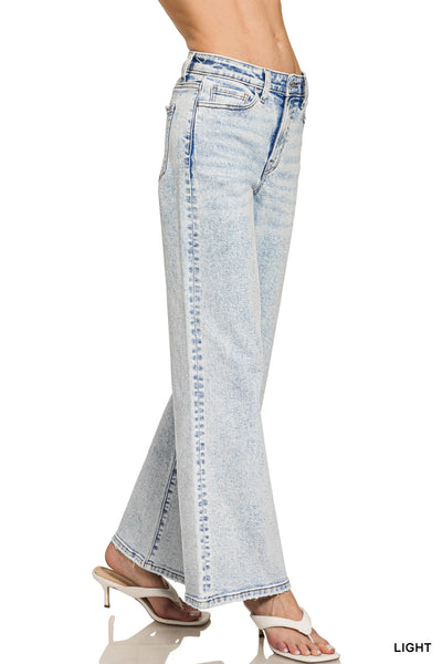Light Wash Wide Leg Denim from Zenana