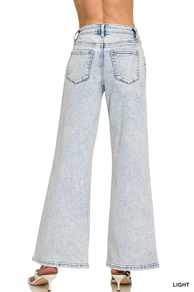 Light Wash Wide Leg Denim from Zenana
