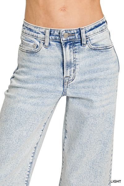 Light Wash Wide Leg Denim from Zenana
