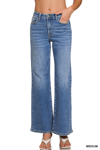 Wide Leg Medium Wash Jean by Zenana
