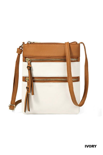 Triple Zipper Crossbody